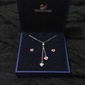 Swarovski heart necklace and matching earrings